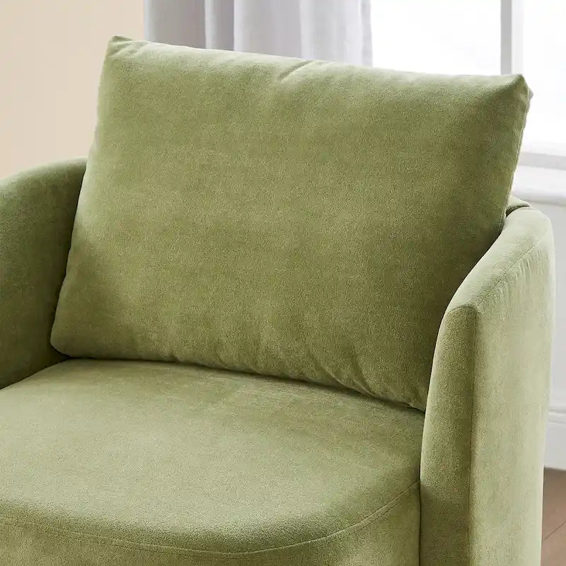 360 Swivel Chair, 29.9 Accent Barrel Armchair, Upholstered Swivel Sofa Chair with Curved Design