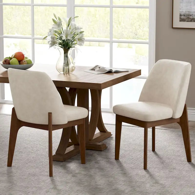 set di 2 sedie imbottite con gambe in legno, adatte per cucina, sala da pranzo e ufficio
