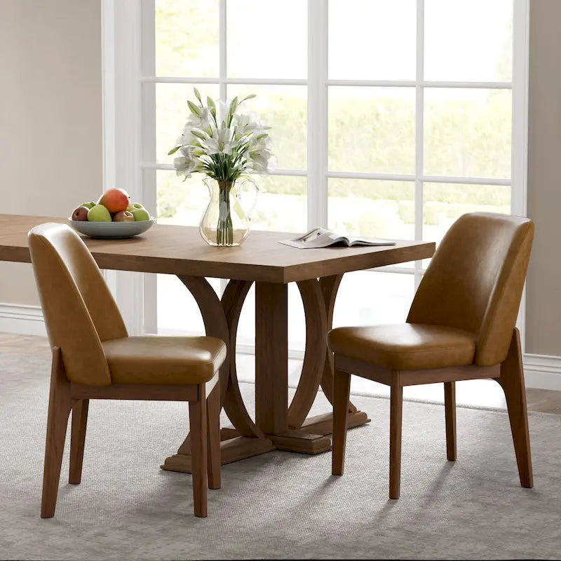 set di 2 sedie imbottite con gambe in legno, adatte per cucina, sala da pranzo e ufficio