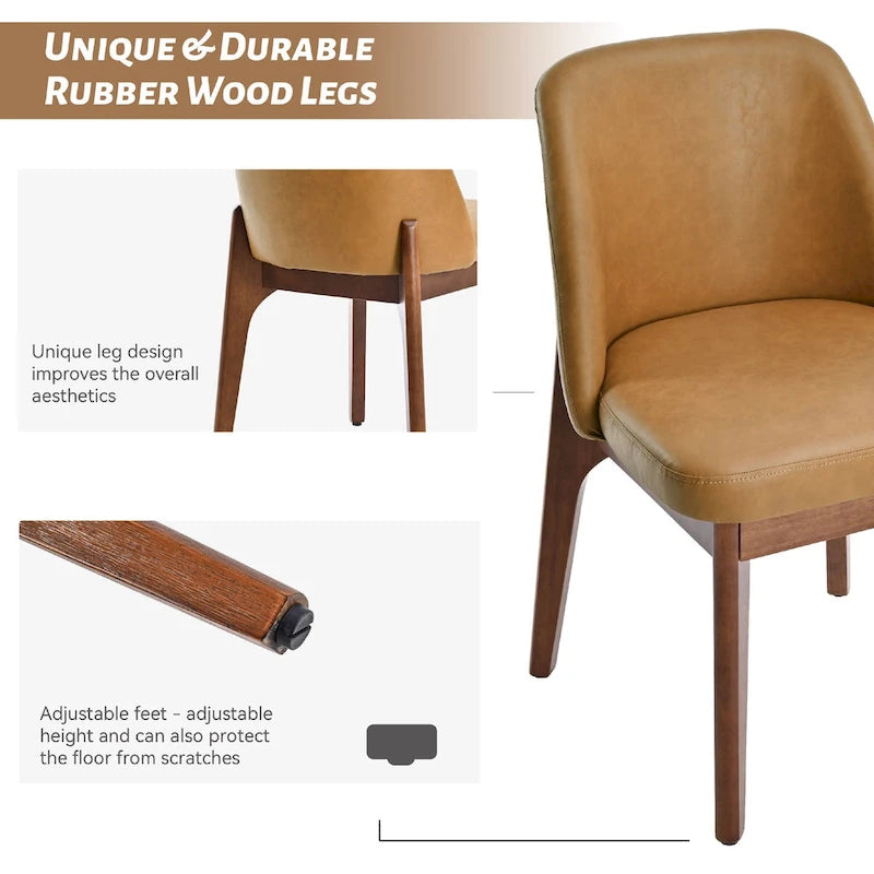 set di 2 sedie imbottite con gambe in legno, adatte per cucina, sala da pranzo e ufficio