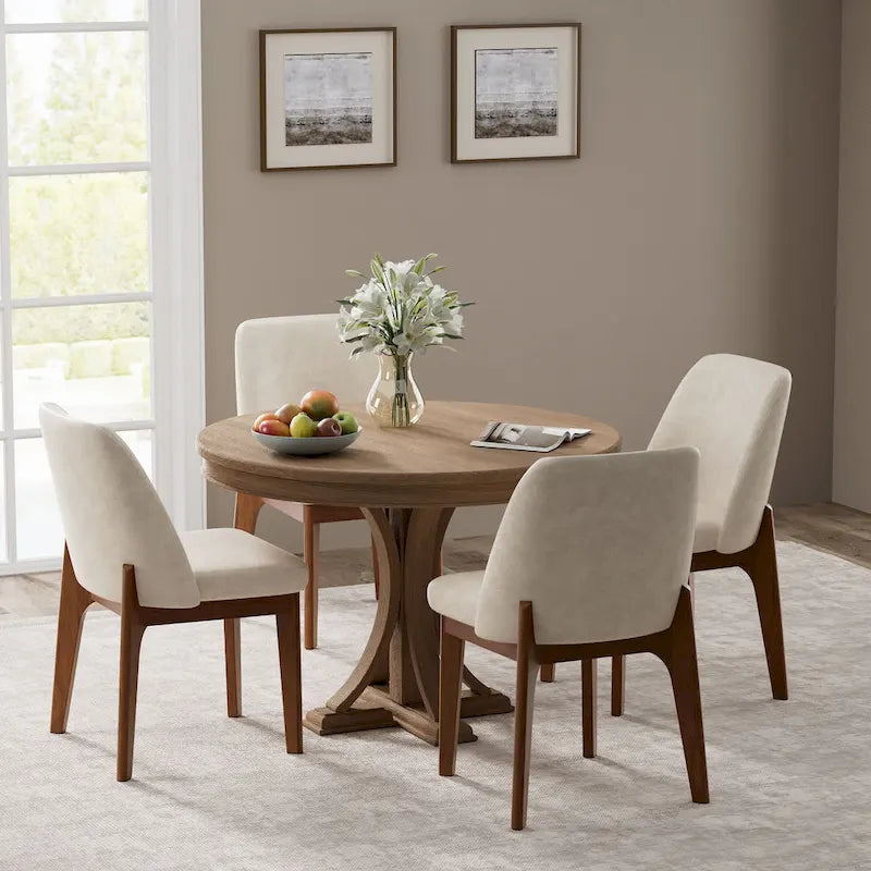 set di 2 sedie imbottite con gambe in legno, adatte per cucina, sala da pranzo e ufficio