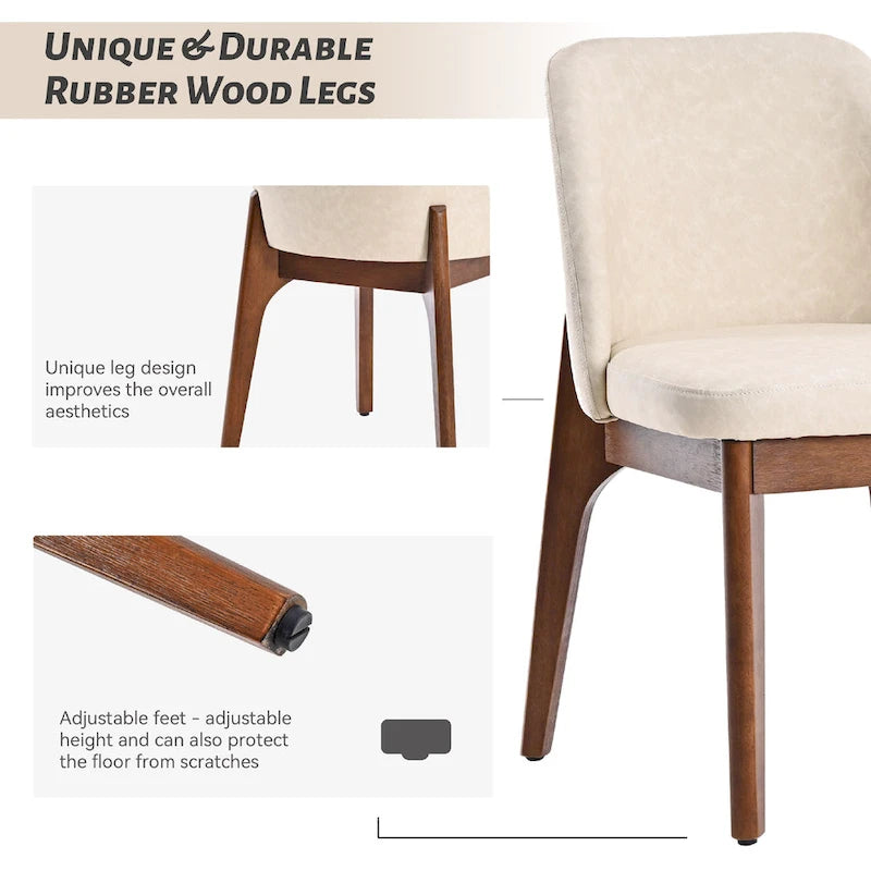 set di 2 sedie imbottite con gambe in legno, adatte per cucina, sala da pranzo e ufficio