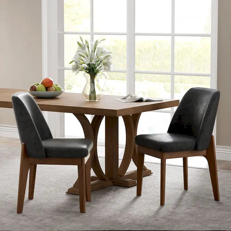 set di 2 sedie imbottite con gambe in legno, adatte per cucina, sala da pranzo e ufficio