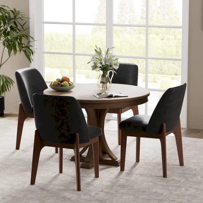 set di 2 sedie imbottite con gambe in legno, adatte per cucina, sala da pranzo e ufficio