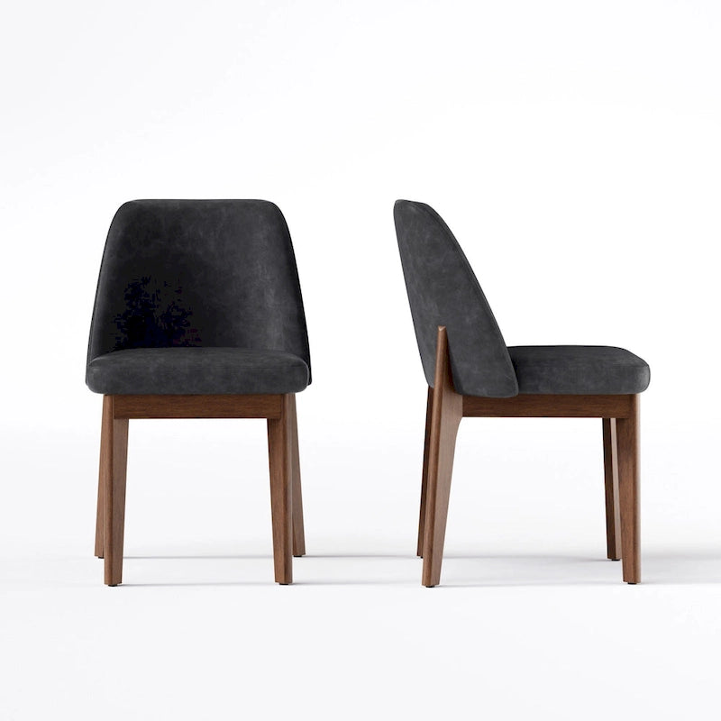 set di 2 sedie imbottite con gambe in legno, adatte per cucina, sala da pranzo e ufficio