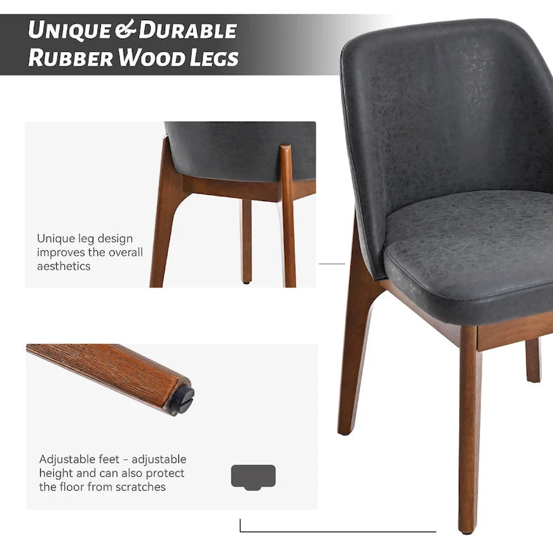 set di 2 sedie imbottite con gambe in legno, adatte per cucina, sala da pranzo e ufficio