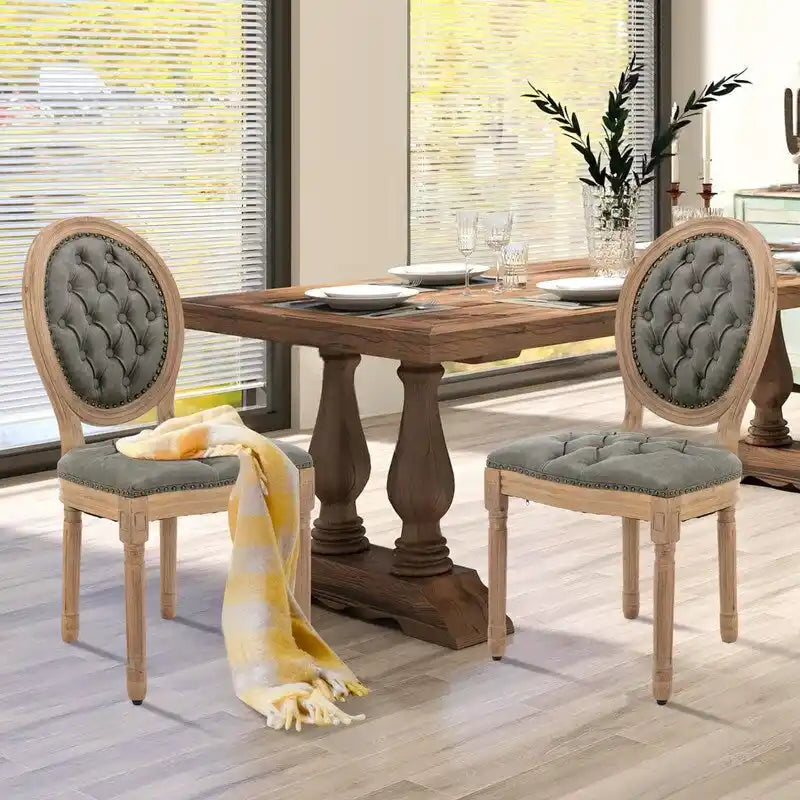 Set di 4 sedie da pranzo francesi con borchie