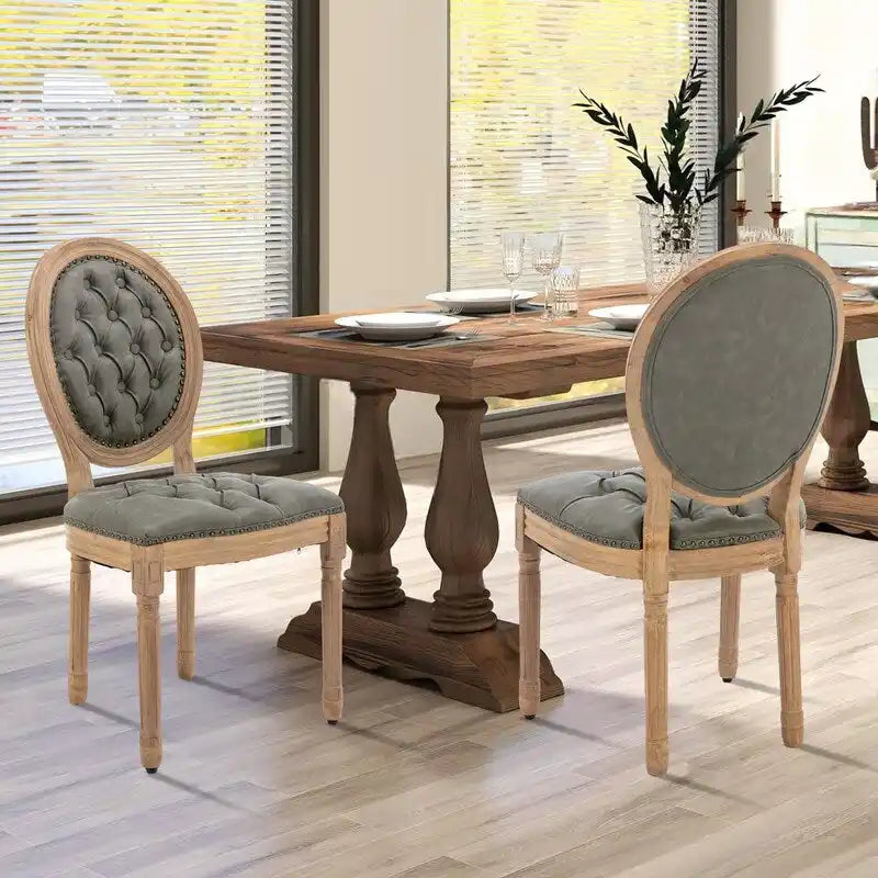 Set di 4 sedie da pranzo francesi con borchie