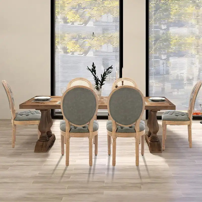 Set di 4 sedie da pranzo francesi con borchie
