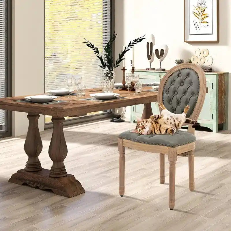 Set di 4 sedie da pranzo francesi con borchie