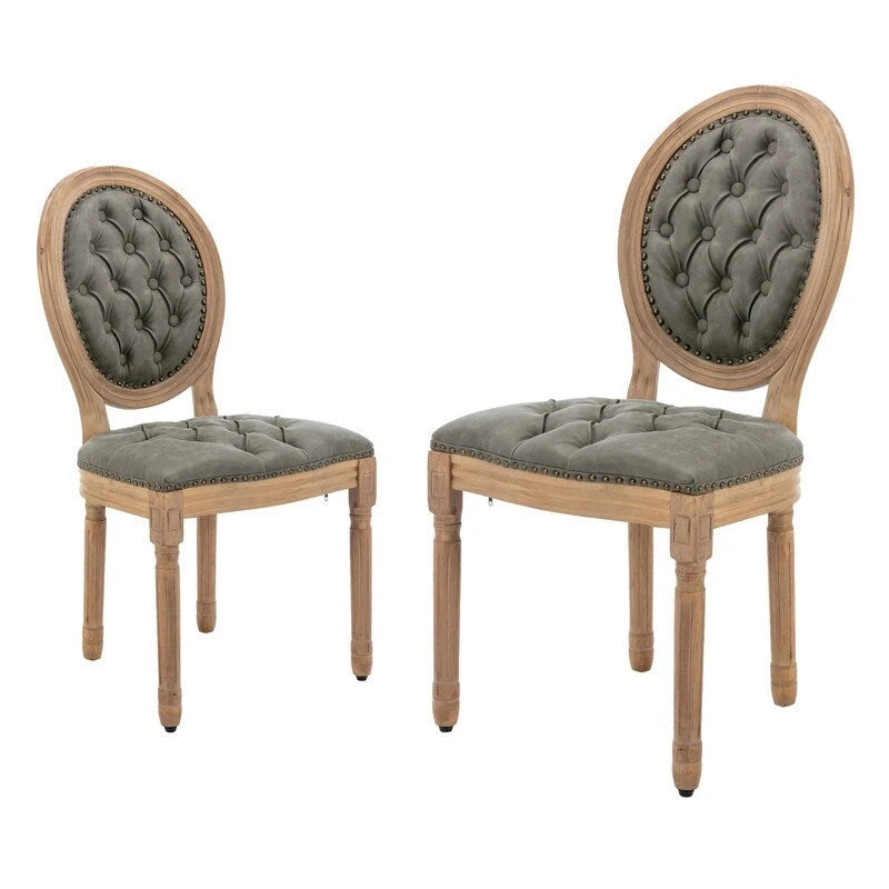 Set di 4 sedie da pranzo francesi con borchie