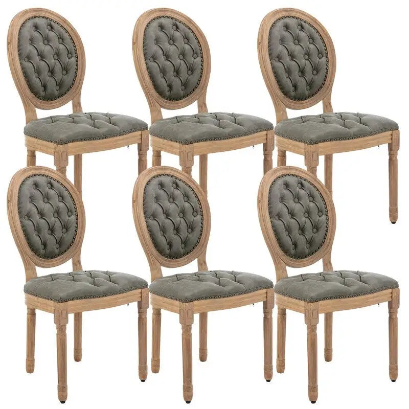 Set di 4 sedie da pranzo francesi con borchie