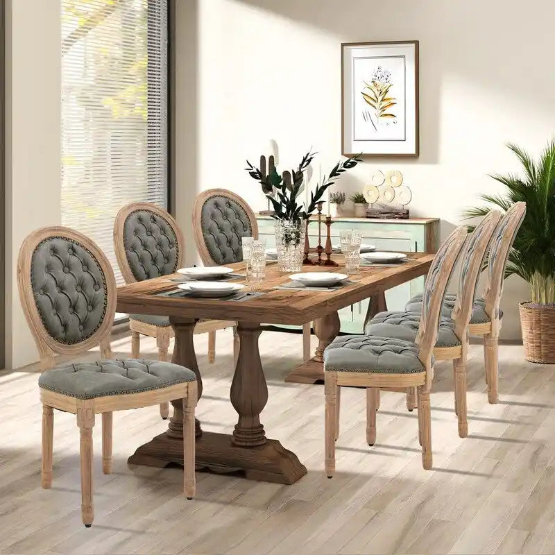 Set di 4 sedie da pranzo francesi con borchie