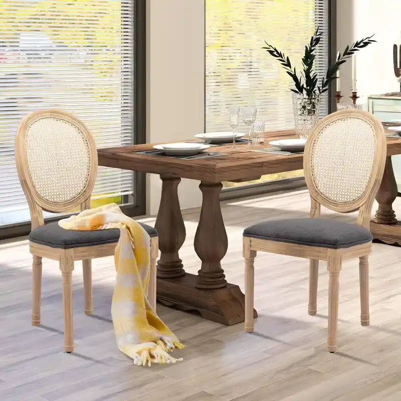 Set di 4 sedie da pranzo francesi con borchie