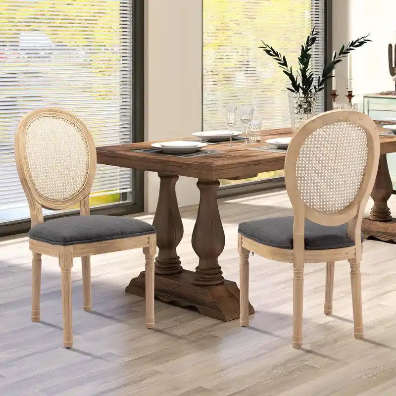 Set di 4 sedie da pranzo francesi con borchie