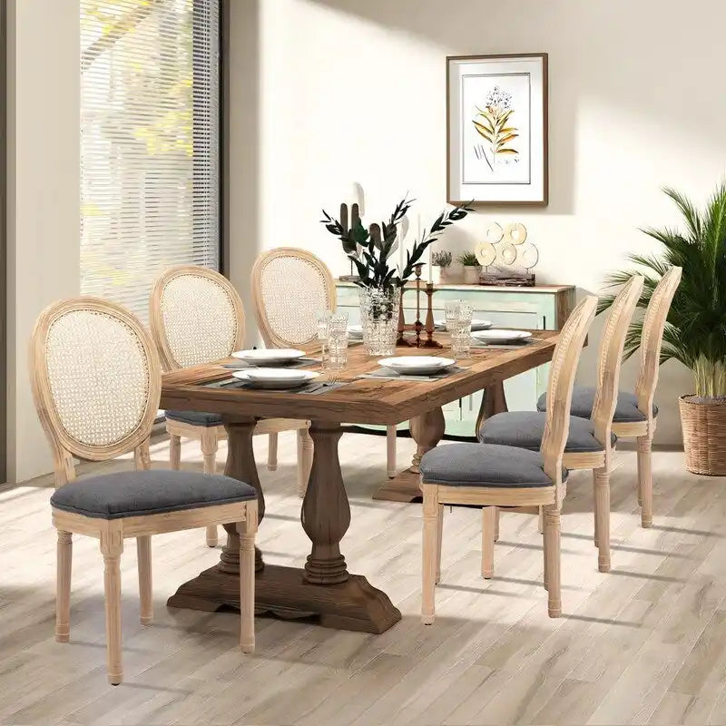 Set di 4 sedie da pranzo francesi con borchie
