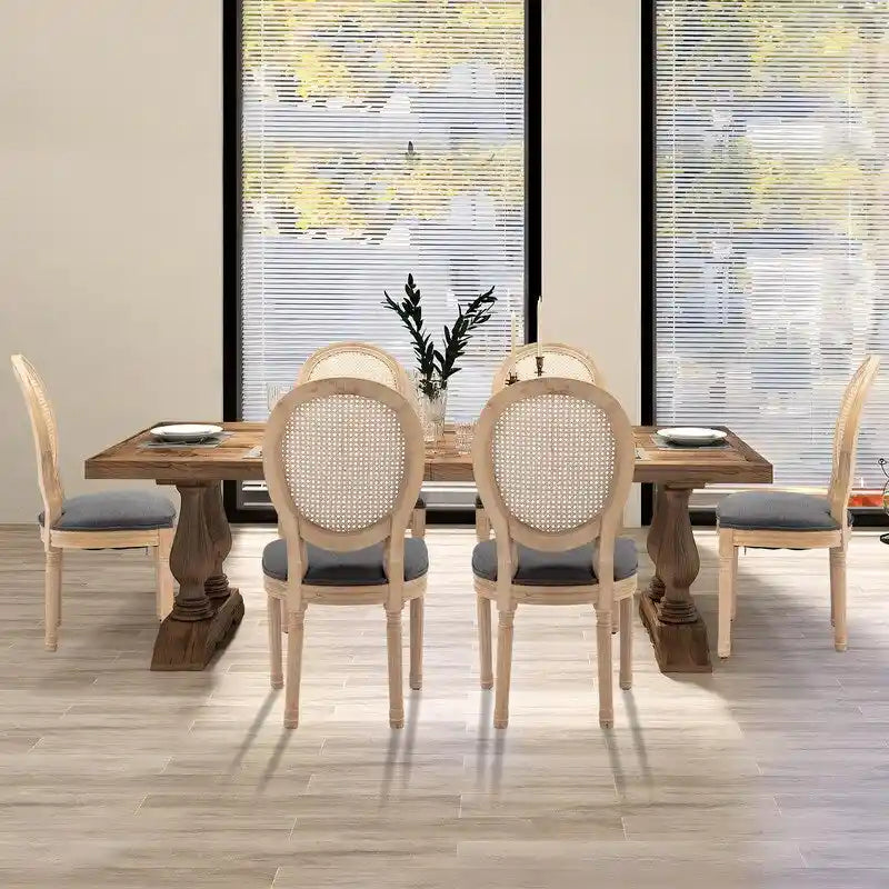 Set di 4 sedie da pranzo francesi con borchie