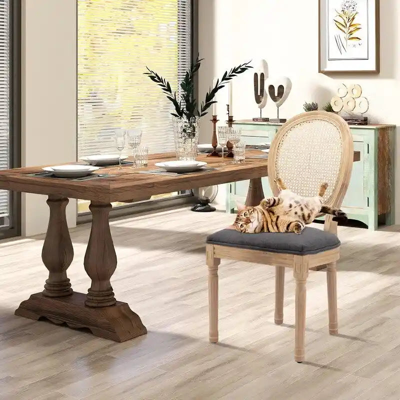 Set di 4 sedie da pranzo francesi con borchie