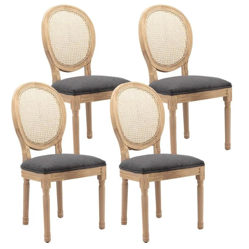 Set di 4 sedie da pranzo francesi con borchie
