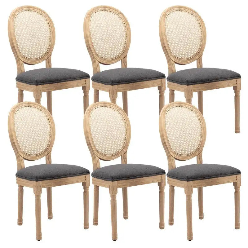 Set di 4 sedie da pranzo francesi con borchie