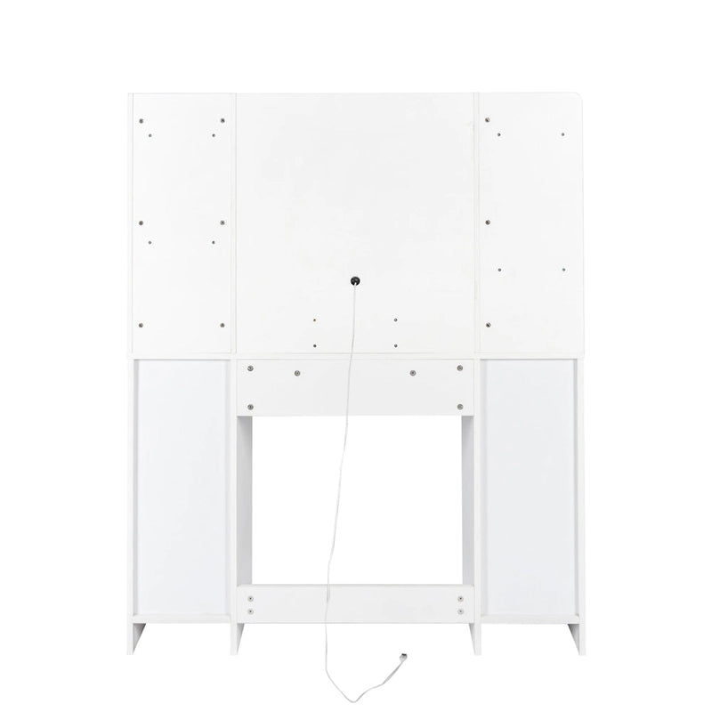 Vanity Desk with Mirror and Lights Makeup Desk with Drawers and Cabinet Vanity Table with Led Light Big Makeup Table