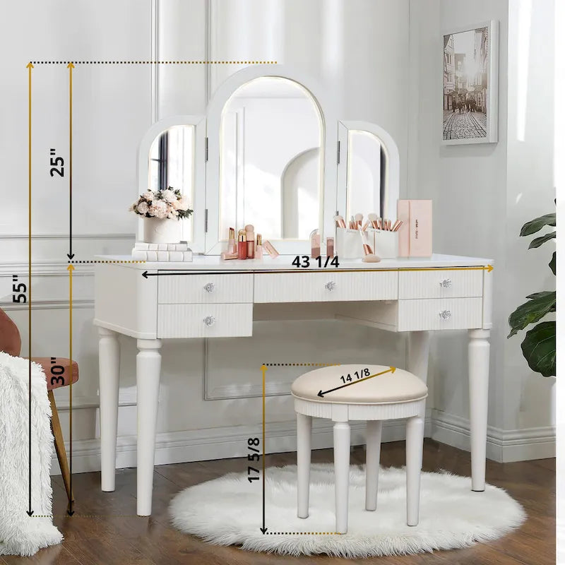 AGODY Mirrored Vanity with LED Light