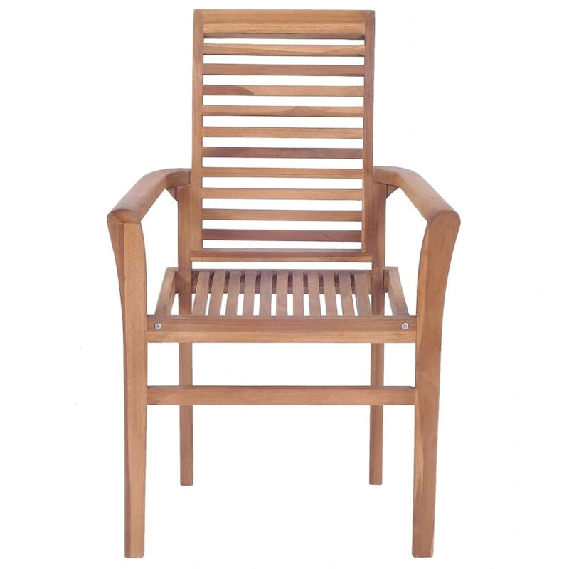 vidaXL Sedie da Giardino Impilabili 4 pz in Teak Massello