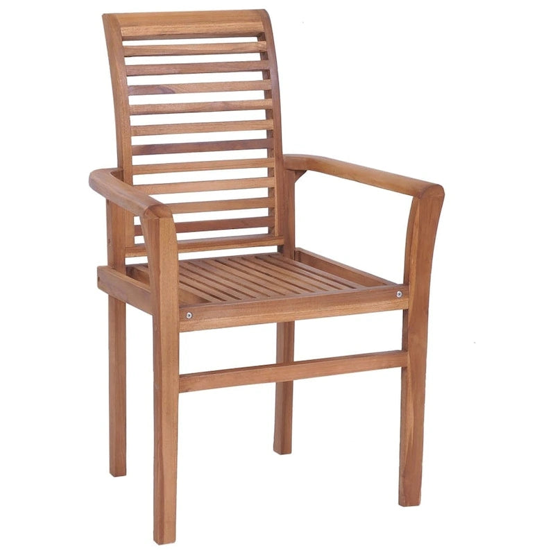 vidaXL Sedie da Giardino Impilabili 4 pz in Teak Massello