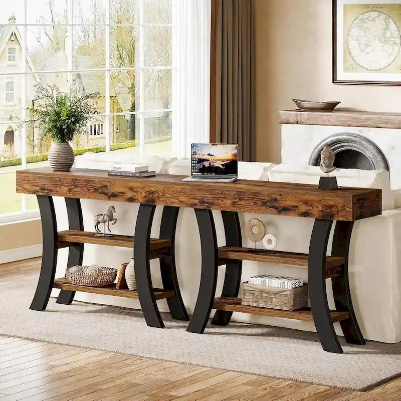 41 Entryway Console Table with Storage Shelves