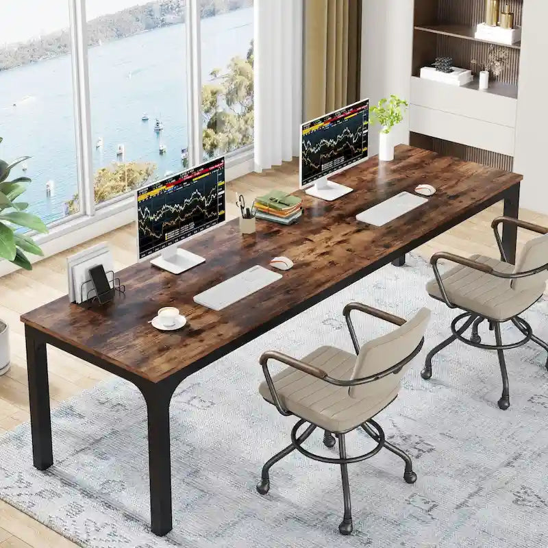 78.7 inches Extra Long Computer Desk 2 Person, Wide Double Office Writing Workstation