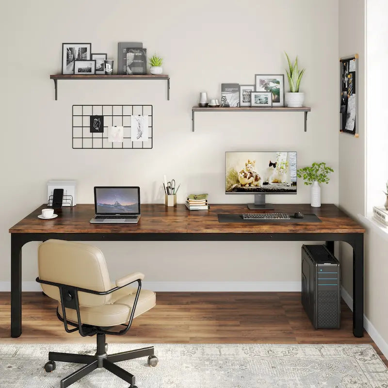 78.7 inches Extra Long Computer Desk 2 Person, Wide Double Office Writing Workstation