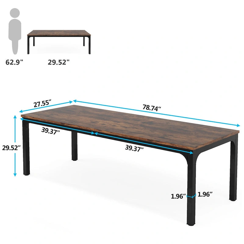 78.7 inches Extra Long Computer Desk 2 Person, Wide Double Office Writing Workstation