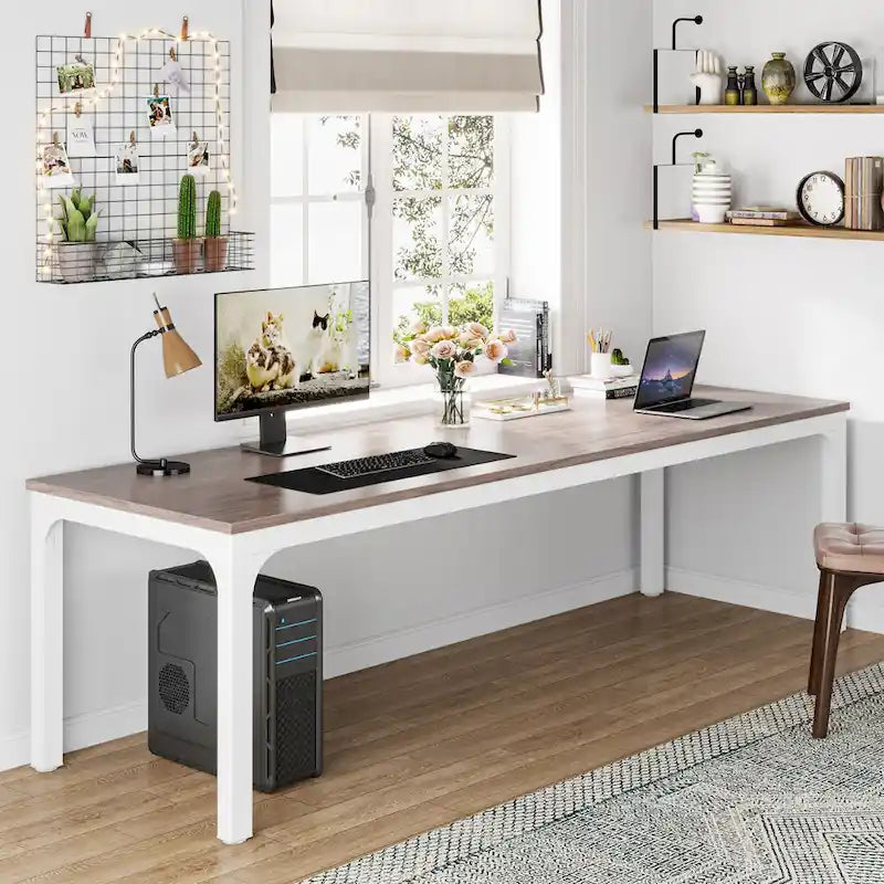 78.7 inches Extra Long Computer Desk 2 Person, Wide Double Office Writing Workstation