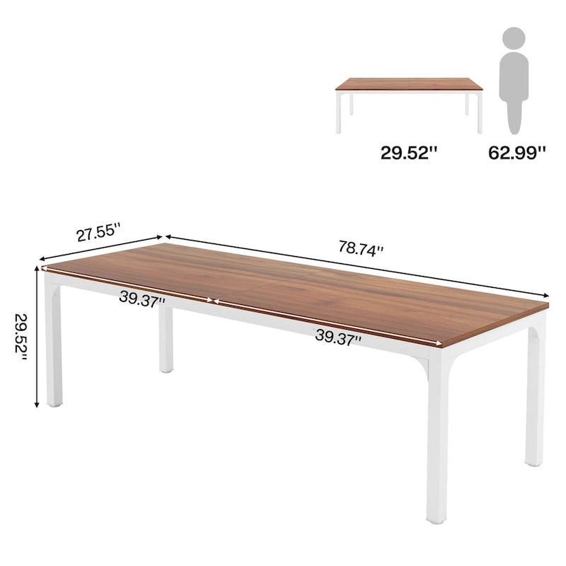 78.7 inches Extra Long Computer Desk 2 Person, Wide Double Office Writing Workstation
