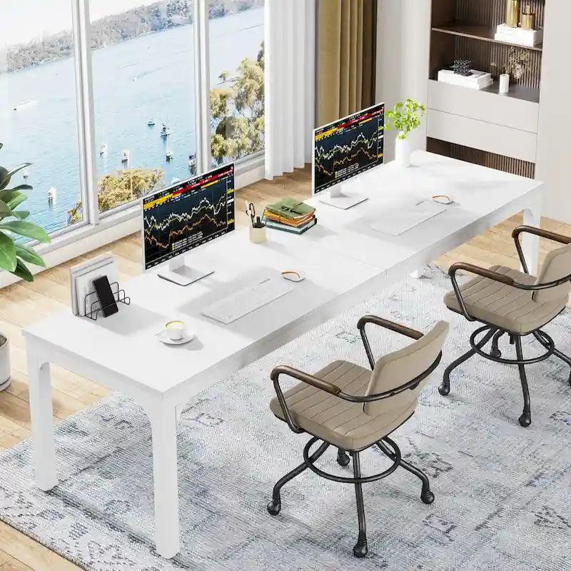 78.7 inches Extra Long Computer Desk 2 Person, Wide Double Office Writing Workstation
