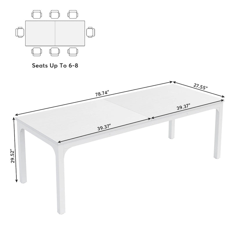 78.7 inches Extra Long Computer Desk 2 Person, Wide Double Office Writing Workstation