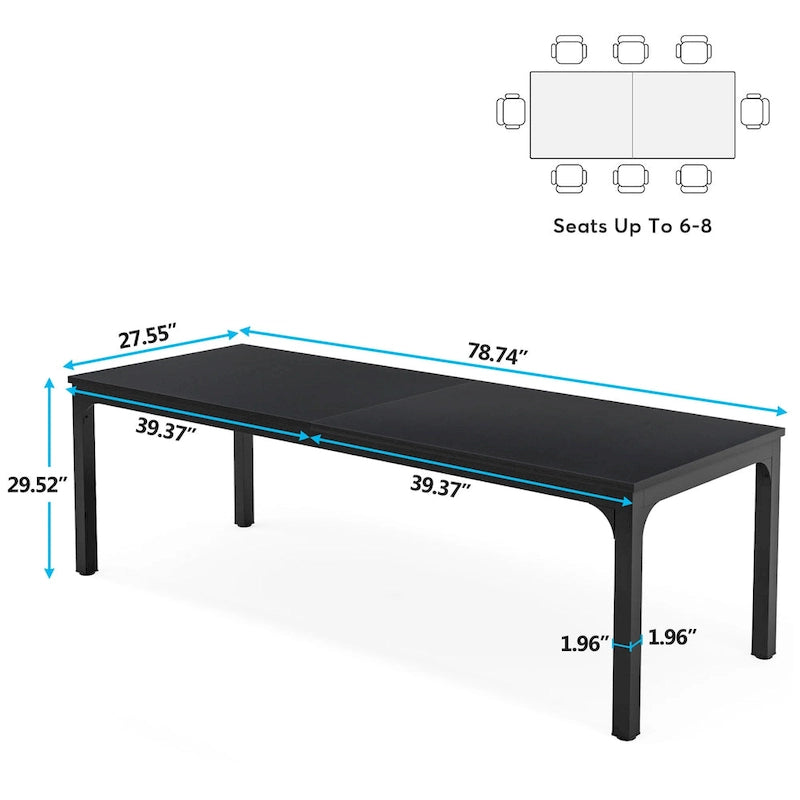 78.7 inches Extra Long Computer Desk 2 Person, Wide Double Office Writing Workstation