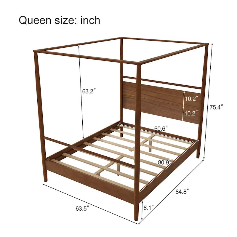Modern Heritage Solid Wood Canopy Platform Bed by Harper&Bright Designs