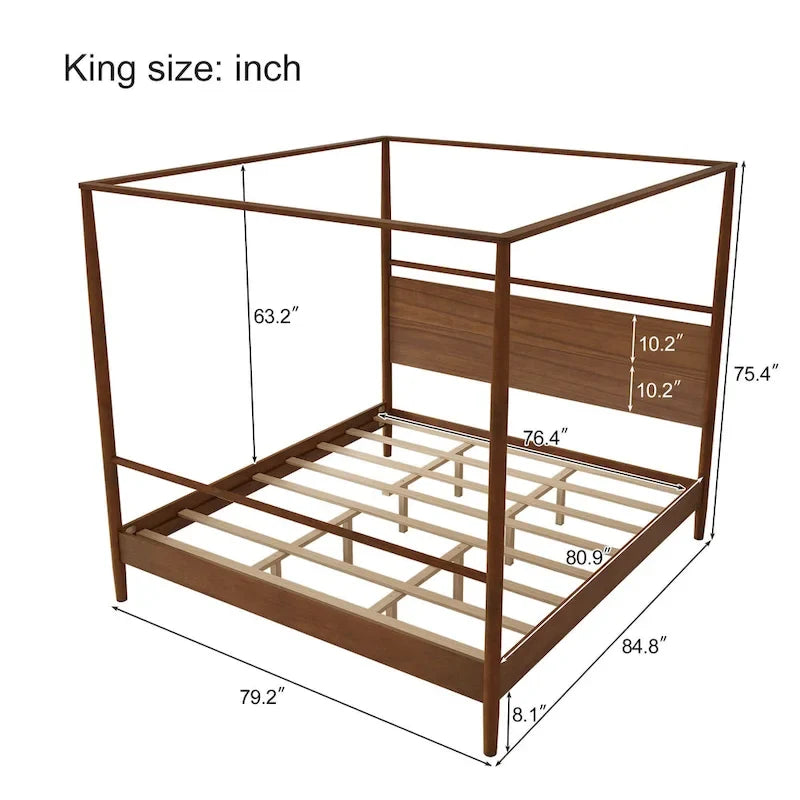 Modern Heritage Solid Wood Canopy Platform Bed by Harper&Bright Designs