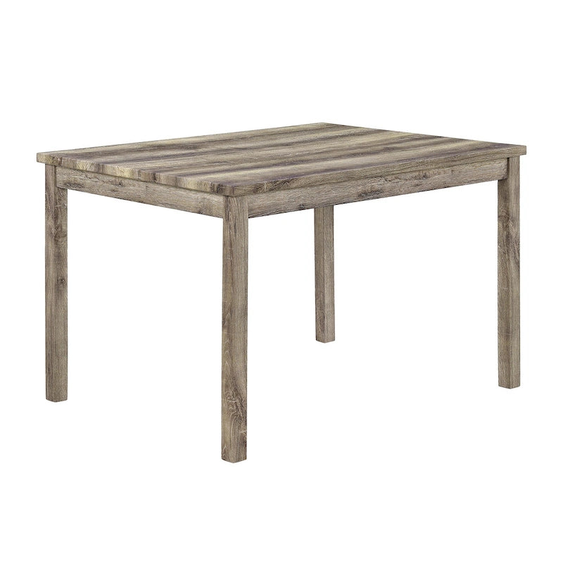 Set da pranzo rustico da 5 pezzi con tavolo rettangolare salvaspazio e 4 sedie imbottite