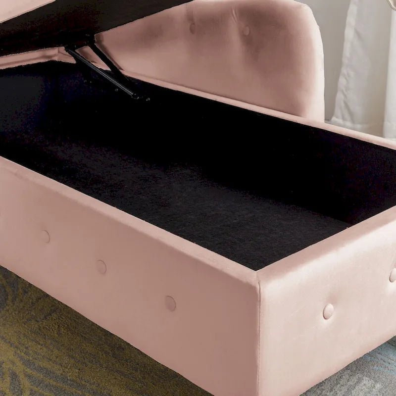 Chaiselongue imbottita in velluto rosa 58,26