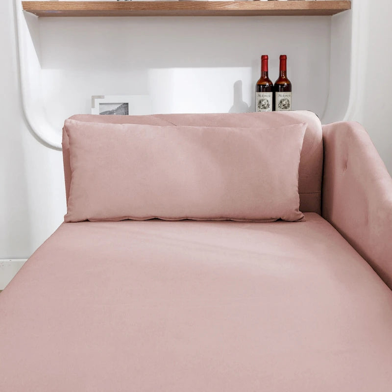Chaiselongue imbottita in velluto rosa 58,26