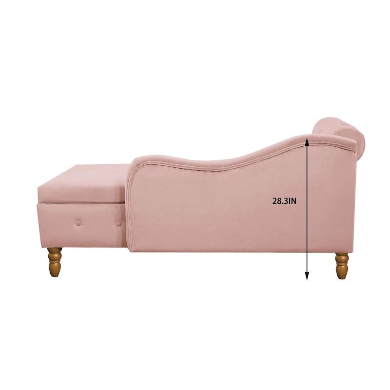 Chaiselongue imbottita in velluto rosa 58,26