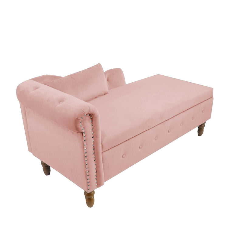 Chaiselongue imbottita in velluto rosa 58,26