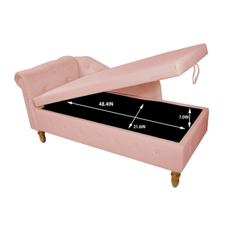 Chaiselongue imbottita in velluto rosa 58,26