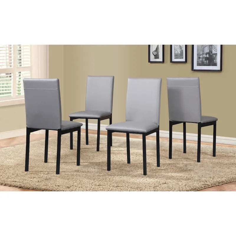 Set da Pranzo di 5 Pezzi con Tavolo Rettangolare con Piano Effetto Marmo e 4 Sedie Imbottite in Ecopelle