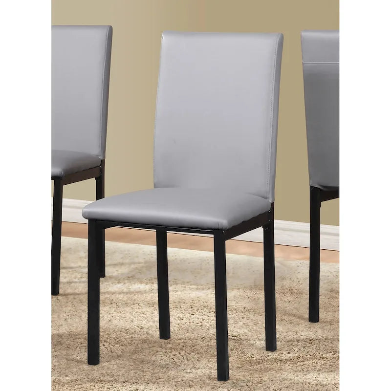 Set da Pranzo di 5 Pezzi con Tavolo Rettangolare con Piano Effetto Marmo e 4 Sedie Imbottite in Ecopelle