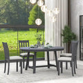 Set da pranzo da 5 pezzi in legno con tavolo rotondo allungabile e 4 sedie