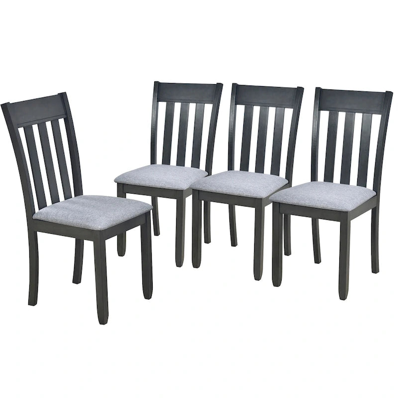 Set da pranzo da 5 pezzi in legno con tavolo rotondo allungabile e 4 sedie