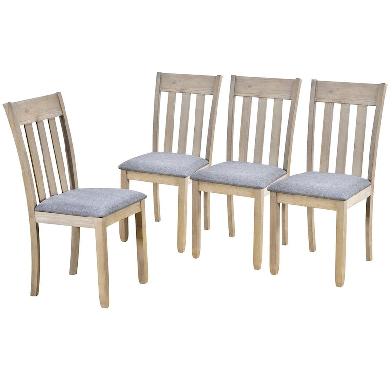 Set da pranzo da 5 pezzi in legno con tavolo rotondo allungabile e 4 sedie